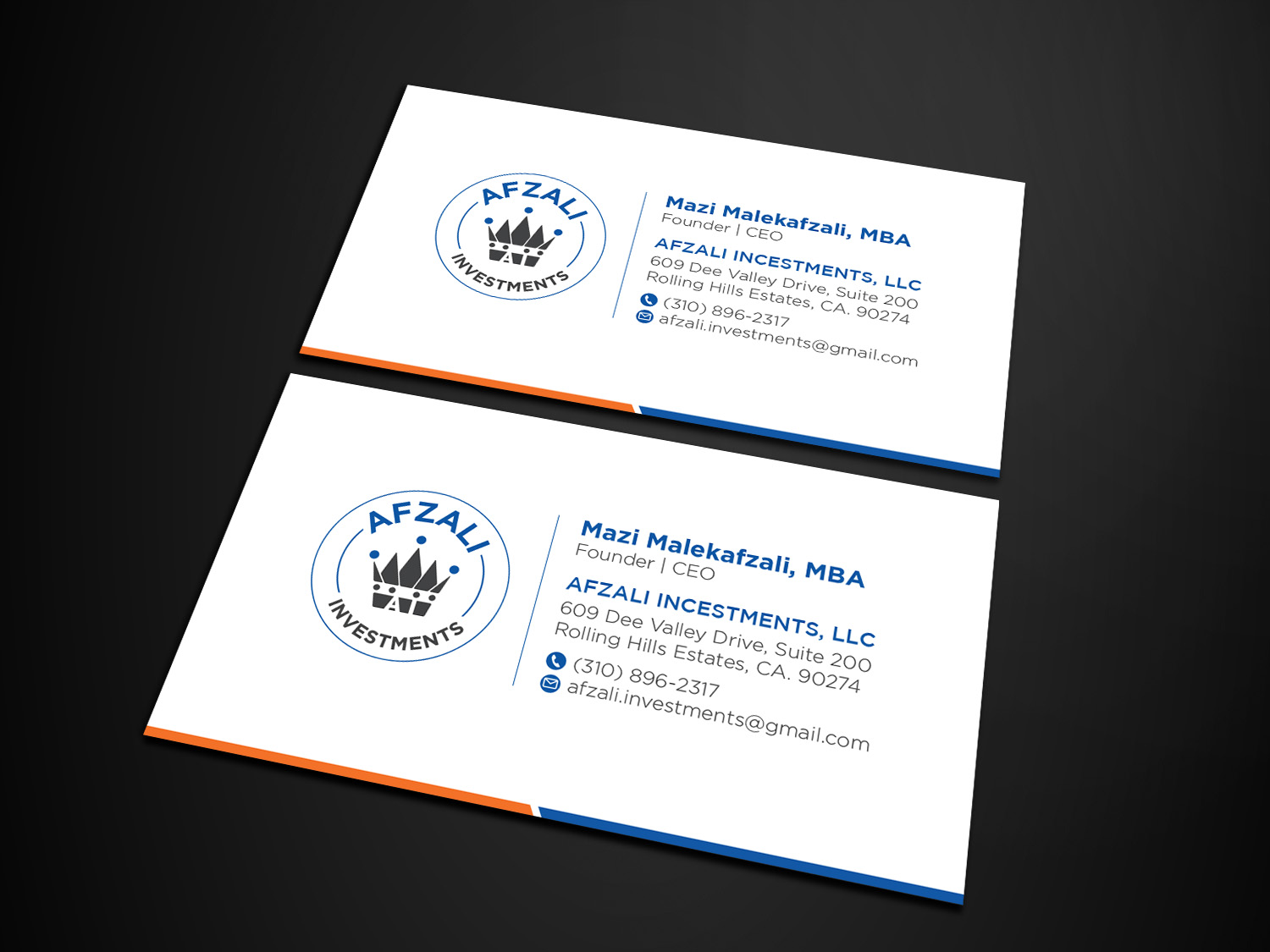 Business Card Design by Verified artistry (Design garden) for this project | Design #22693171