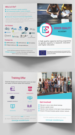 Gender Equality Academy needs a brochure to attract participants to its trainings | Flyer Design by CreativeFeather