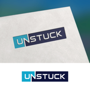 Customised logo centred on word 'UNSTUCK' | Graphic Design by V Solutions