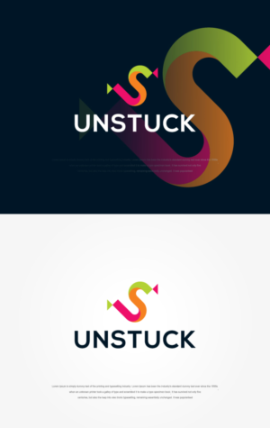 Customised logo centred on word 'UNSTUCK' | Graphic Design by sushsharma99