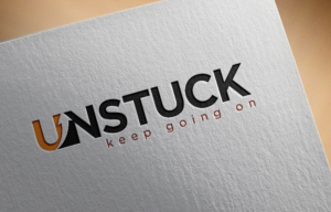 Customised logo centred on word 'UNSTUCK' | Graphic Design by Kim Ji