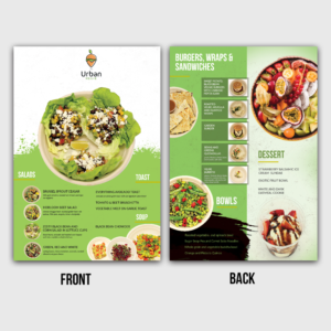 Urban Veggie Menu (Vegetarian Restaurant Concept) | Diseño de Menú por Mishuy