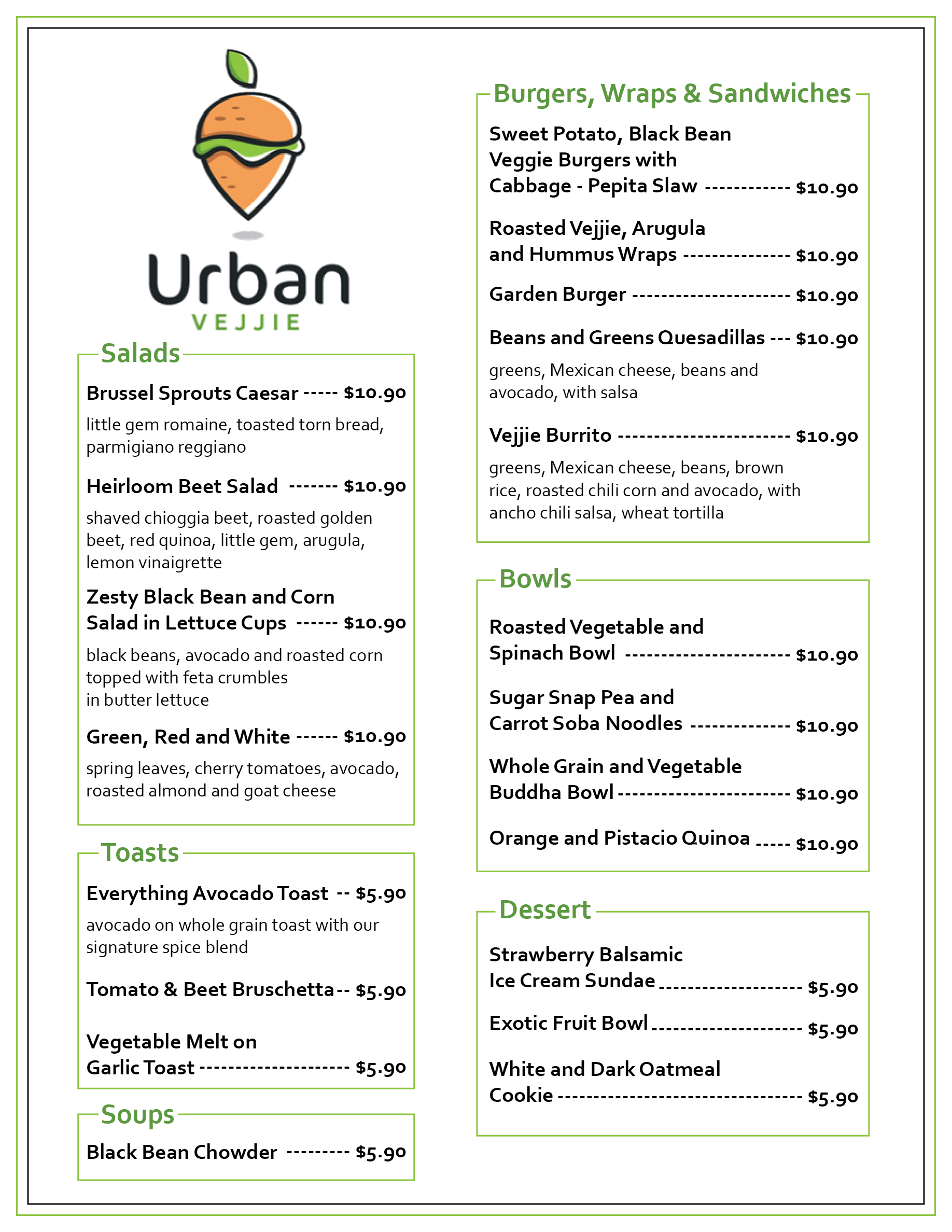 Menu Design by Weasel's Easel for The Next Idea | Design #22714403