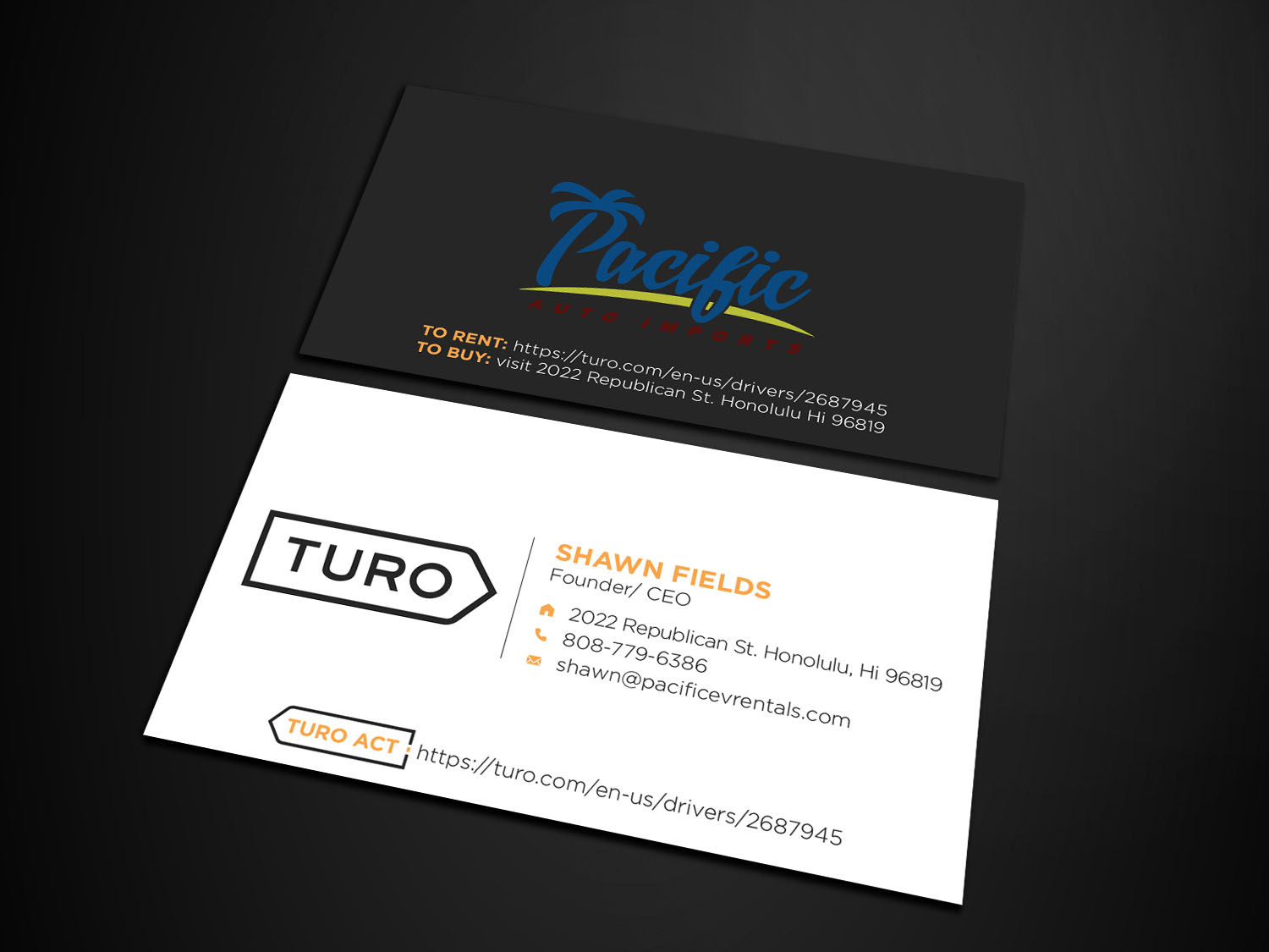Business Card Design by Verified artistry (Design garden) for Pacific Auto Imports | Design #22722588