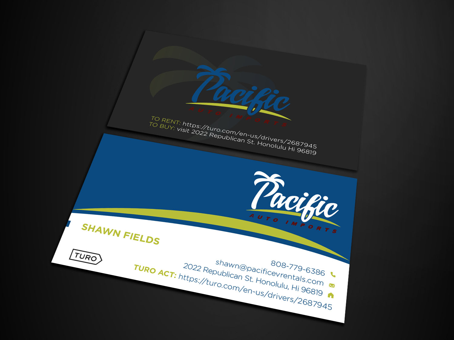 Diseño de Tarjeta de Presentación por Verified artistry (Design garden) para Pacific Auto Imports | Diseño #22723405
