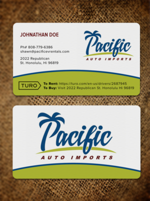 Pacific Auto Imports  | Visitenkarten-Design von JK18