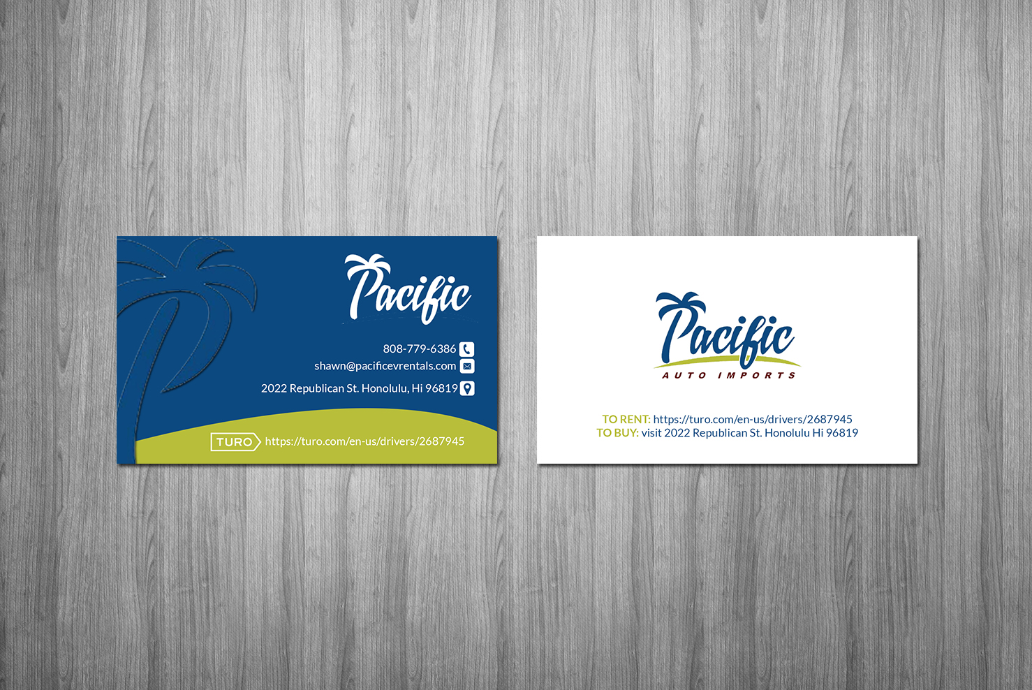 Visitenkarten-Design von Creations Box 2015 für Pacific Auto Imports | Design #22718635