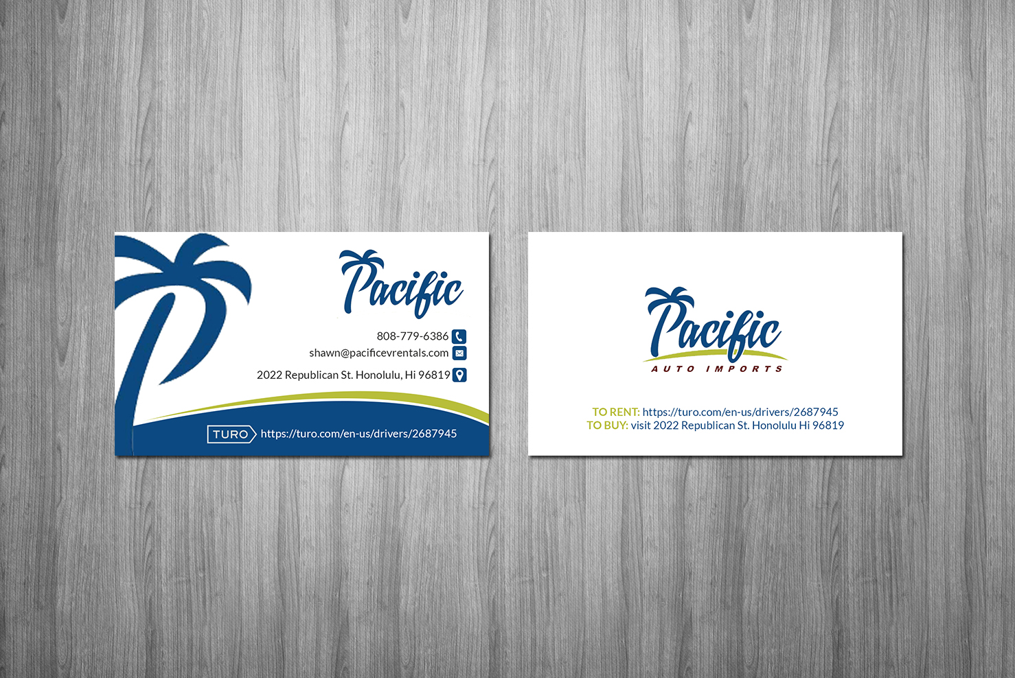 Visitenkarten-Design von Creations Box 2015 für Pacific Auto Imports | Design #22718637