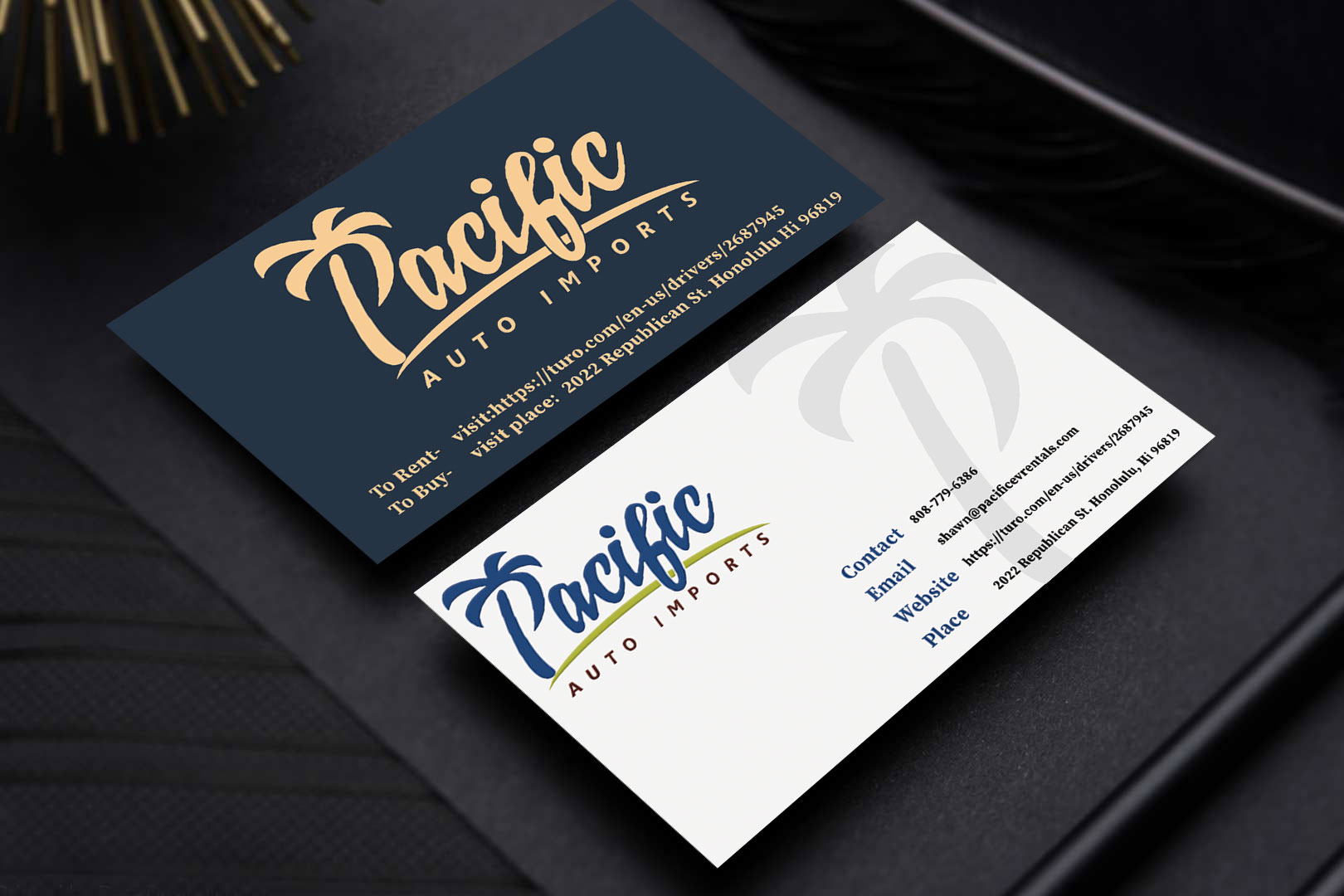 Diseño de Tarjeta de Presentación por MAHESH101 para Pacific Auto Imports | Diseño #22715897