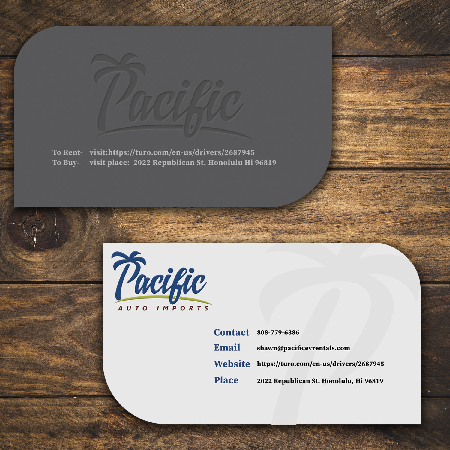 Business Card Design by MAHESH101 for Pacific Auto Imports | Design #22718098