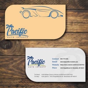 Diseño de Tarjeta de Presentación por MAHESH101 para Pacific Auto Imports | Diseño: #22718767