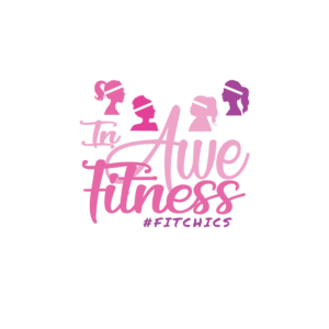 IN AWE FITNESS with #FITCHICS underneath it.  | Logo Design by collinlevine
