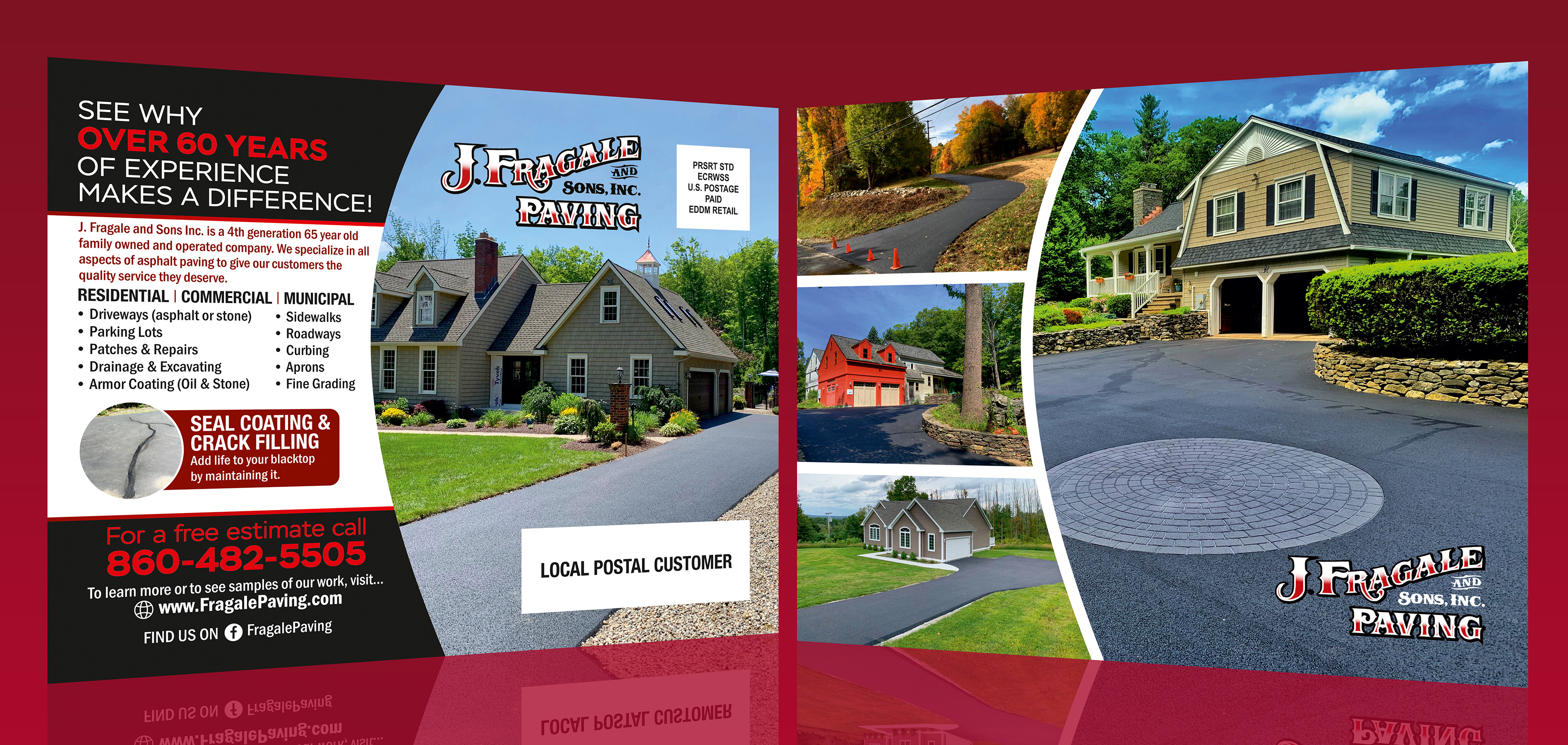 Postcard Design by ALSADESIGN for J. Fragale & Sons Paving | Design #22734235