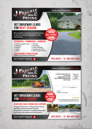 Postcard Design by alex989 for J. Fragale & Sons Paving | Design: #22731614