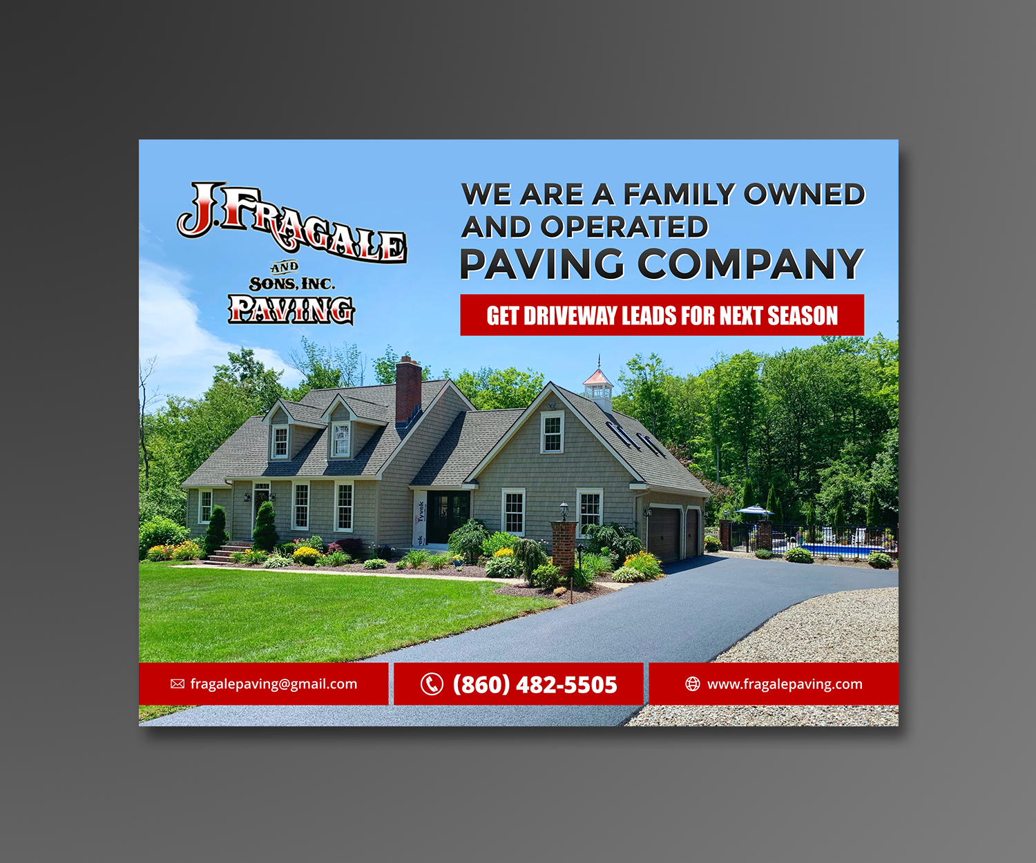 Postcard Design by ecorokerz for J. Fragale & Sons Paving | Design #22778537
