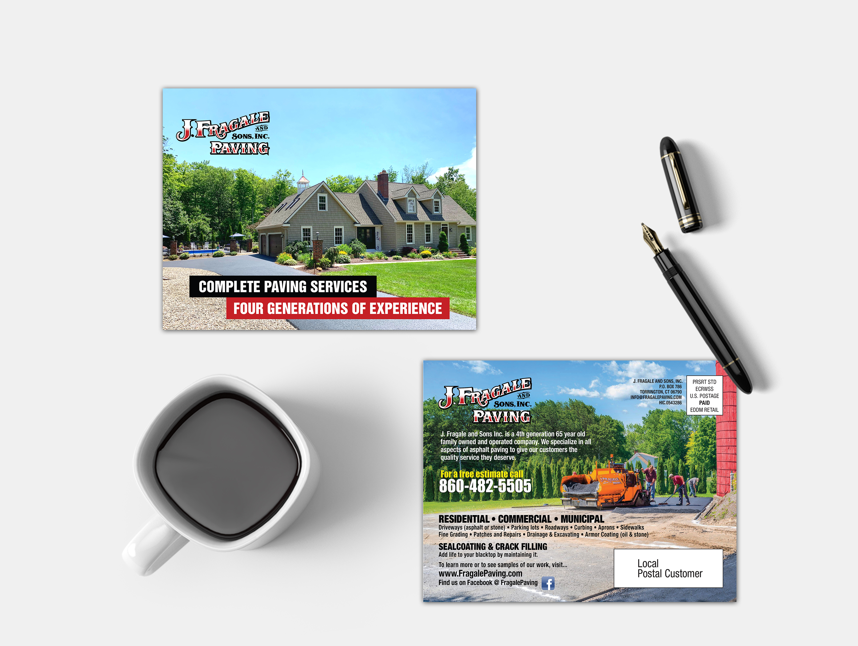 Postcard Design by GraphicsGuru for J. Fragale & Sons Paving | Design #22781917