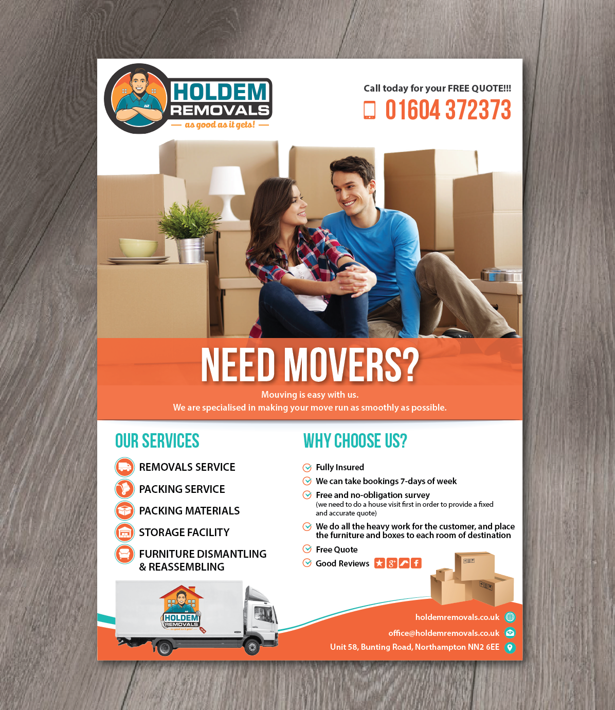 Flyer Design by alex989 for Holdem Removals | Design #22746071