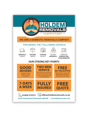 Flyer-Design von Phouii für Holdem Removals | Design: #22743987