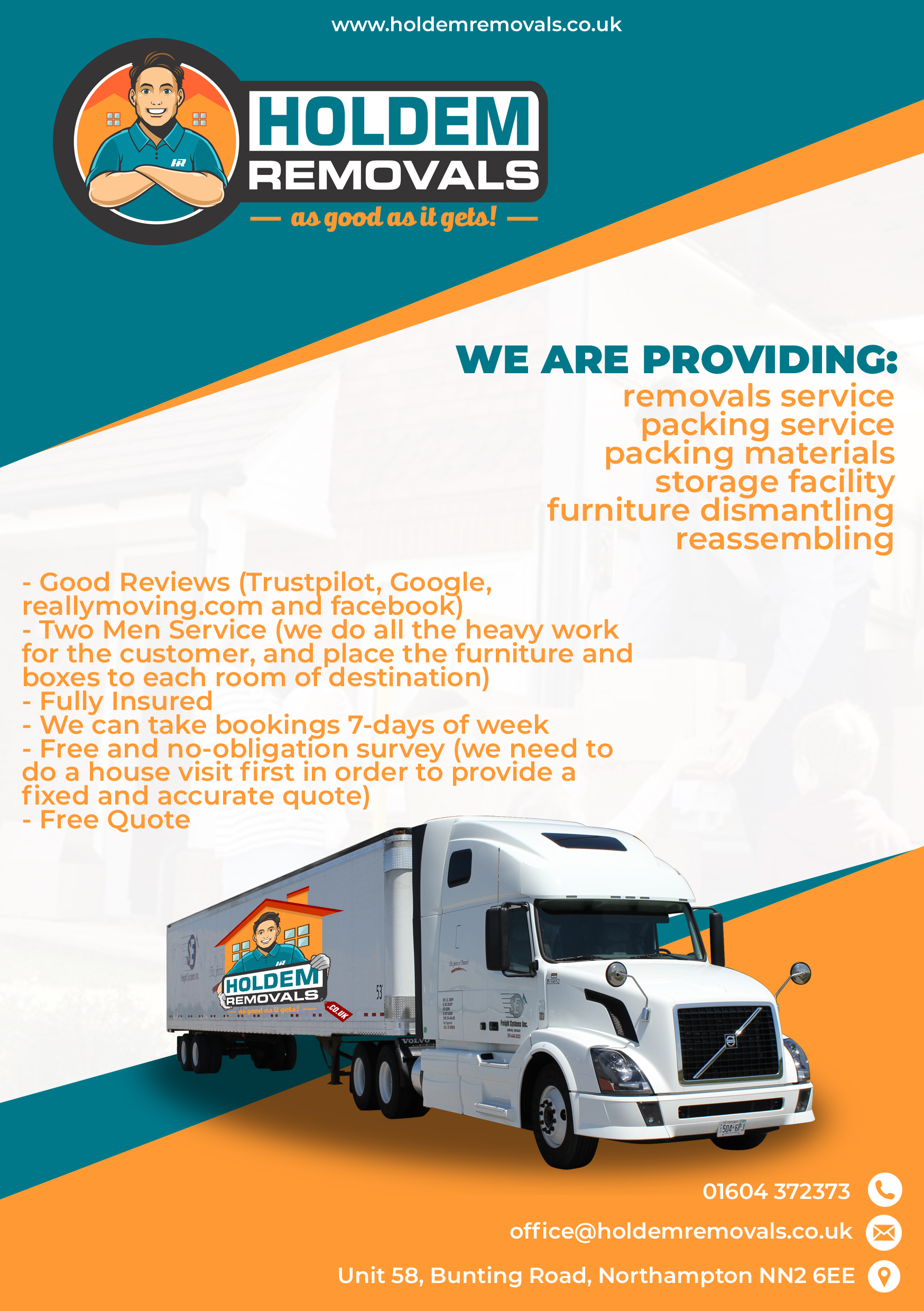 Diseño de Flyer por Atroxic Design para Holdem Removals | Diseño #22762180