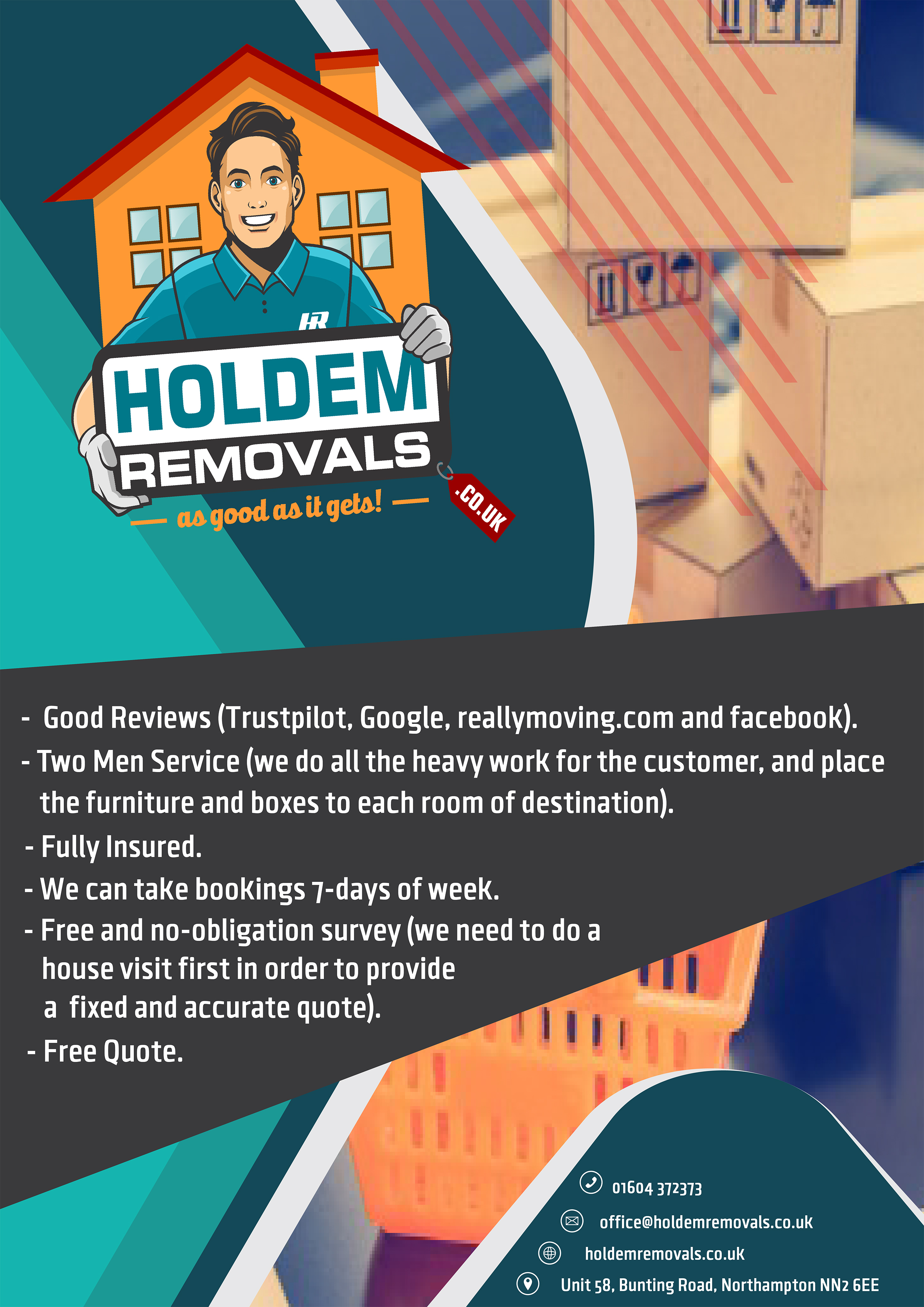Diseño de Flyer por AbdoDesigner para Holdem Removals | Diseño #22797535