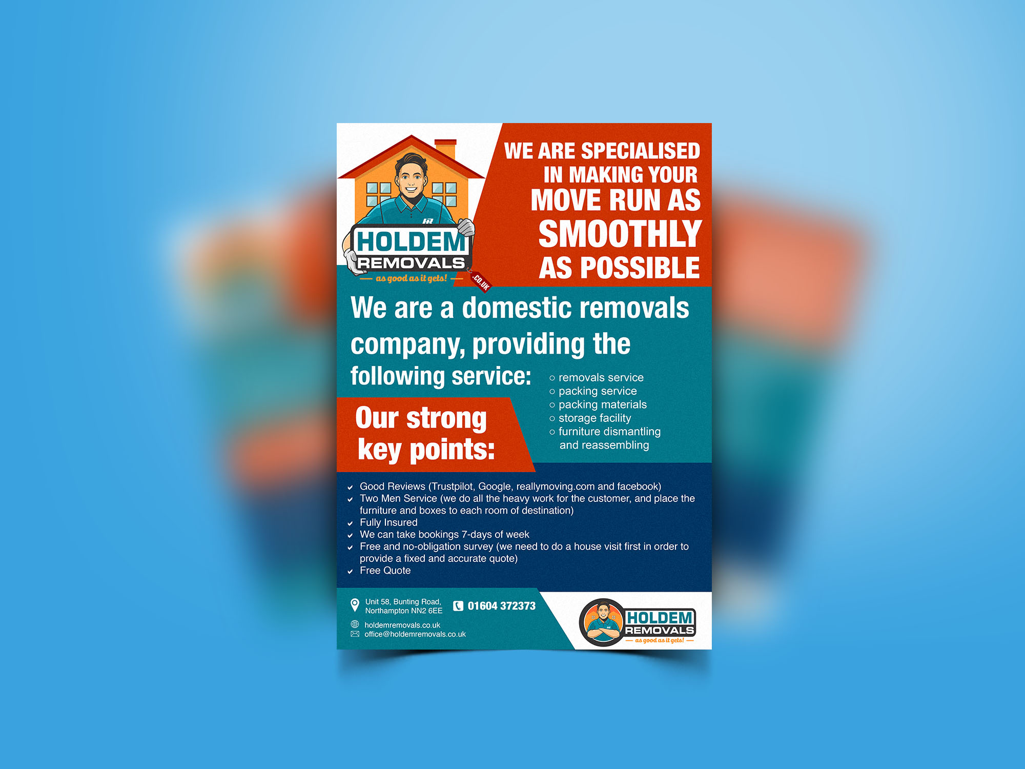 Diseño de Flyer por wolfwud para Holdem Removals | Diseño #22749164