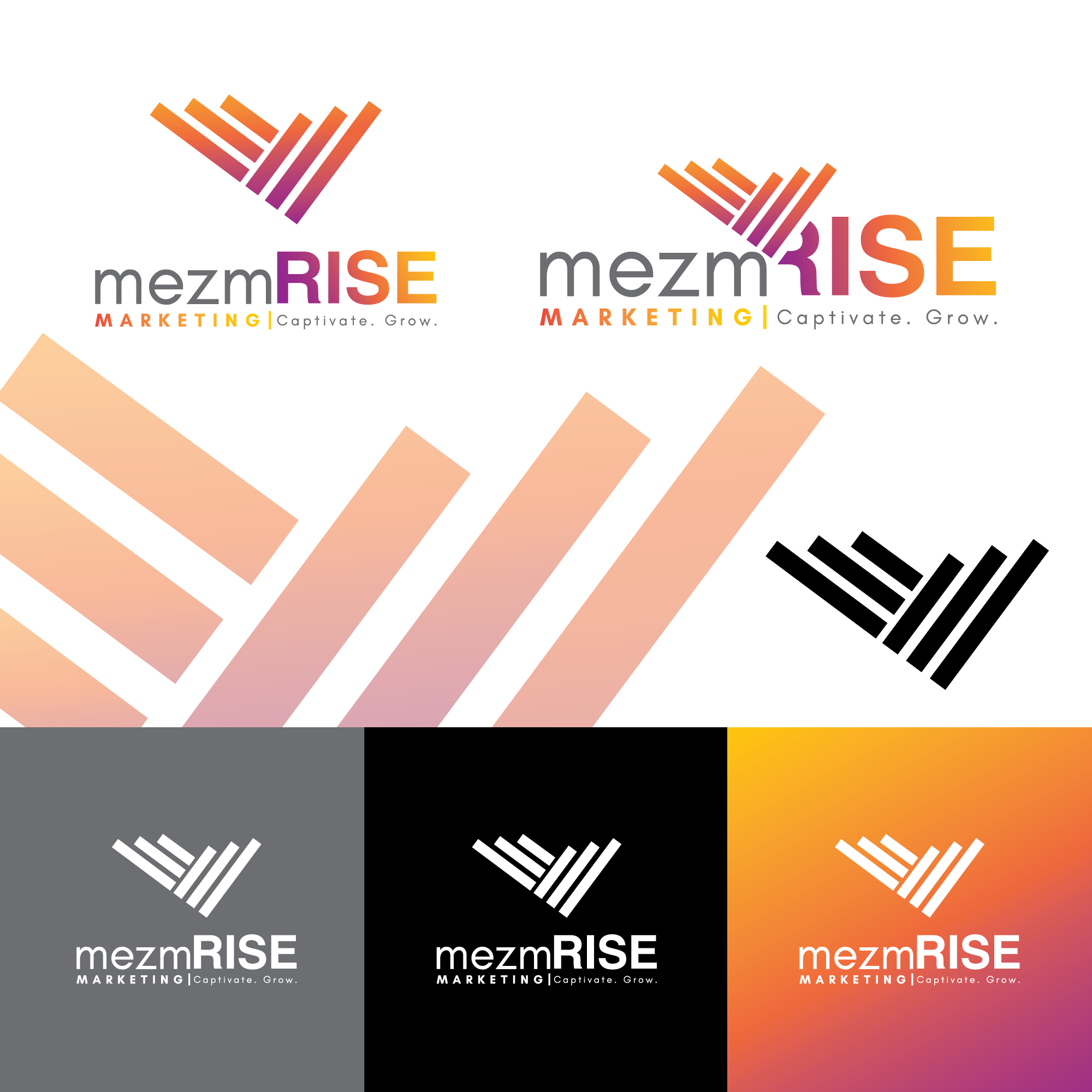 Logo Design by Zak deZign for mezmRISE marketing | Design #22753737