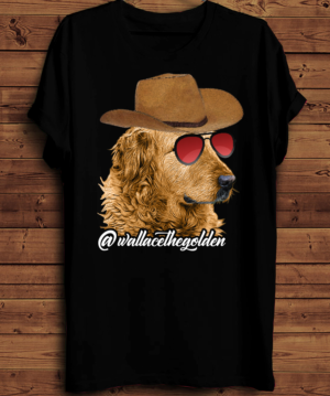 Wallace the Golden Retriever t-shirts for @wallacethegolden  | T-shirt Design by creative gravity