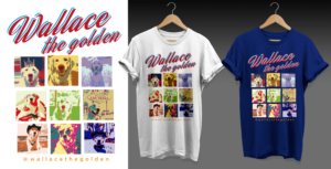 Wallace the Golden Retriever t-shirts for @wallacethegolden  | T-shirt Design by Al Pech