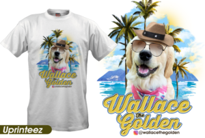 Wallace the Golden Retriever t-shirts for @wallacethegolden  | T-shirt Design by Uprinteez
