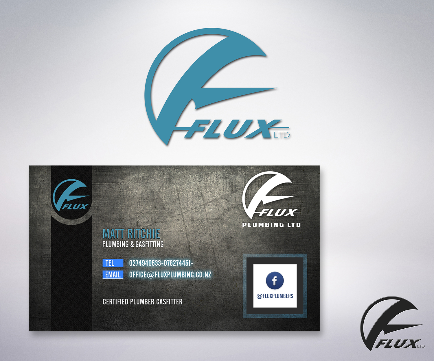 Diseño de Logo por Light Hand Design para Flux Plumbing Ltd | Diseño #22783228