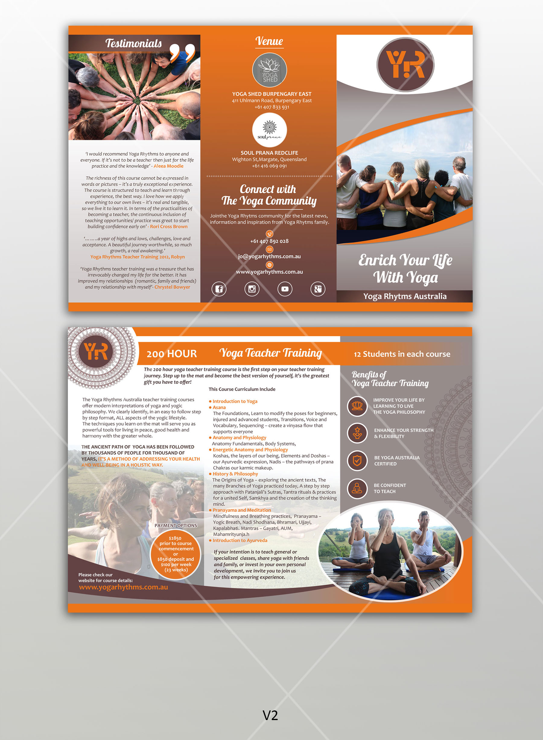 Flyer Design by DA. for Yoga Rhythms | Design #22766090