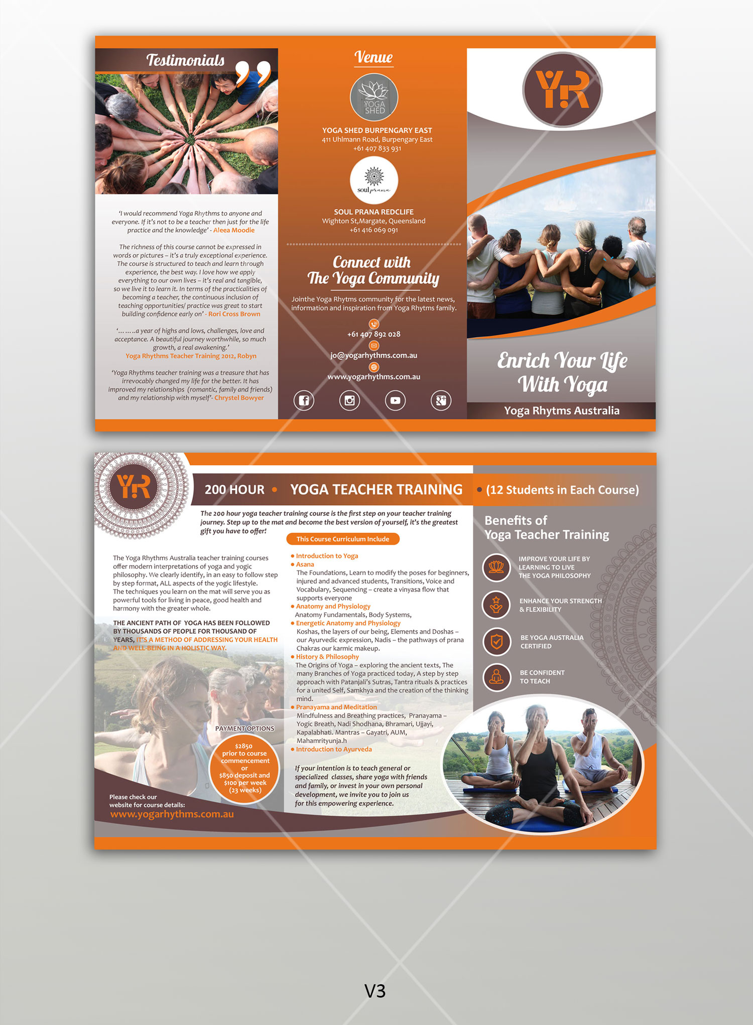 Flyer Design by DA. for Yoga Rhythms | Design #22767597