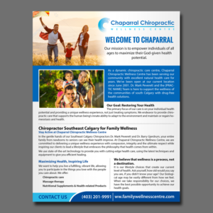 Diseño de Flyer por aspiremedia para Chaparral Chiropractic Wellness Centre | Diseño: #22781344