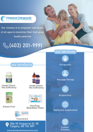 Diseño de Flyer por hassan karrach para Chaparral Chiropractic Wellness Centre | Diseño: #22772172