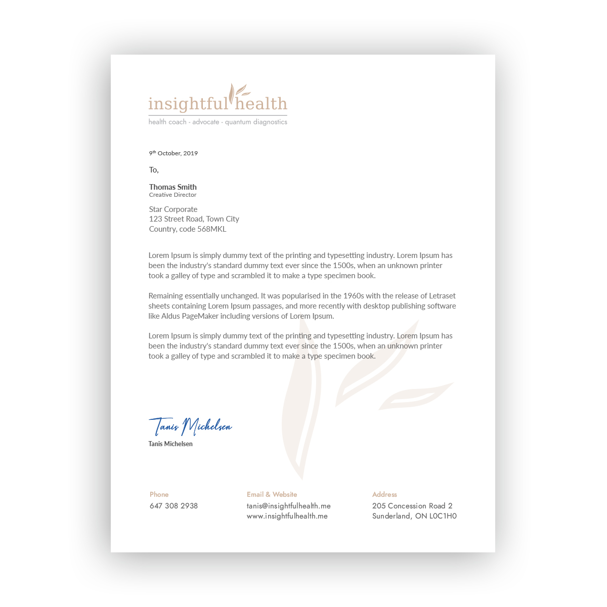 Letterhead Design by Moumita_ for Insightful Health | Design #22765027