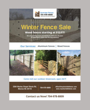 Fence Flyer to Attract More Sales During Winter | Flyer Design by AbyJohns