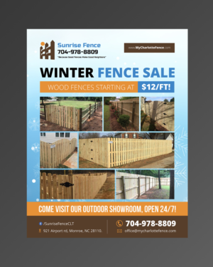 Fence Flyer to Attract More Sales During Winter | Flyer Design by OwnDesign