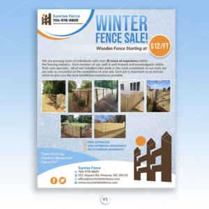 Fence Flyer to Attract More Sales During Winter | Diseño de Flyer por DA.