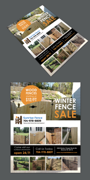 Fence Flyer to Attract More Sales During Winter | Flyer Design by BLUE WINGS