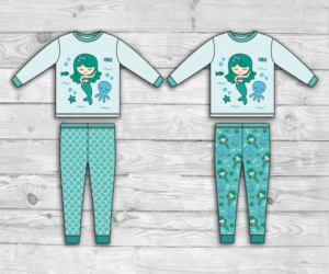 Kids Mermaid Pajama Set Contest | Apparel Design by AdriQ