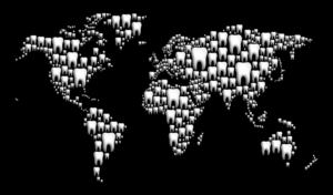 Moving World Map made from cogs! | Graphic Design by Al Pech