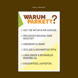 Information poster for parquet Showroom | Poster Design by Jul-D