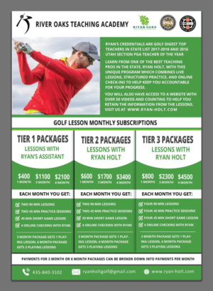 Golf Lesson Monthly Subscription Flyer | Design de Flyer par CreativeFeather