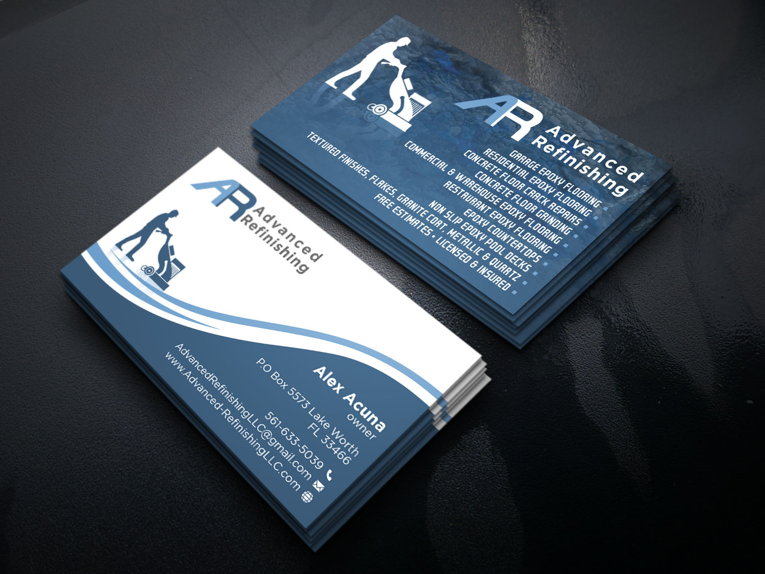 Business Card Design by Verified artistry (Design garden) for Advanced Refinishing LLC | Design #22791911
