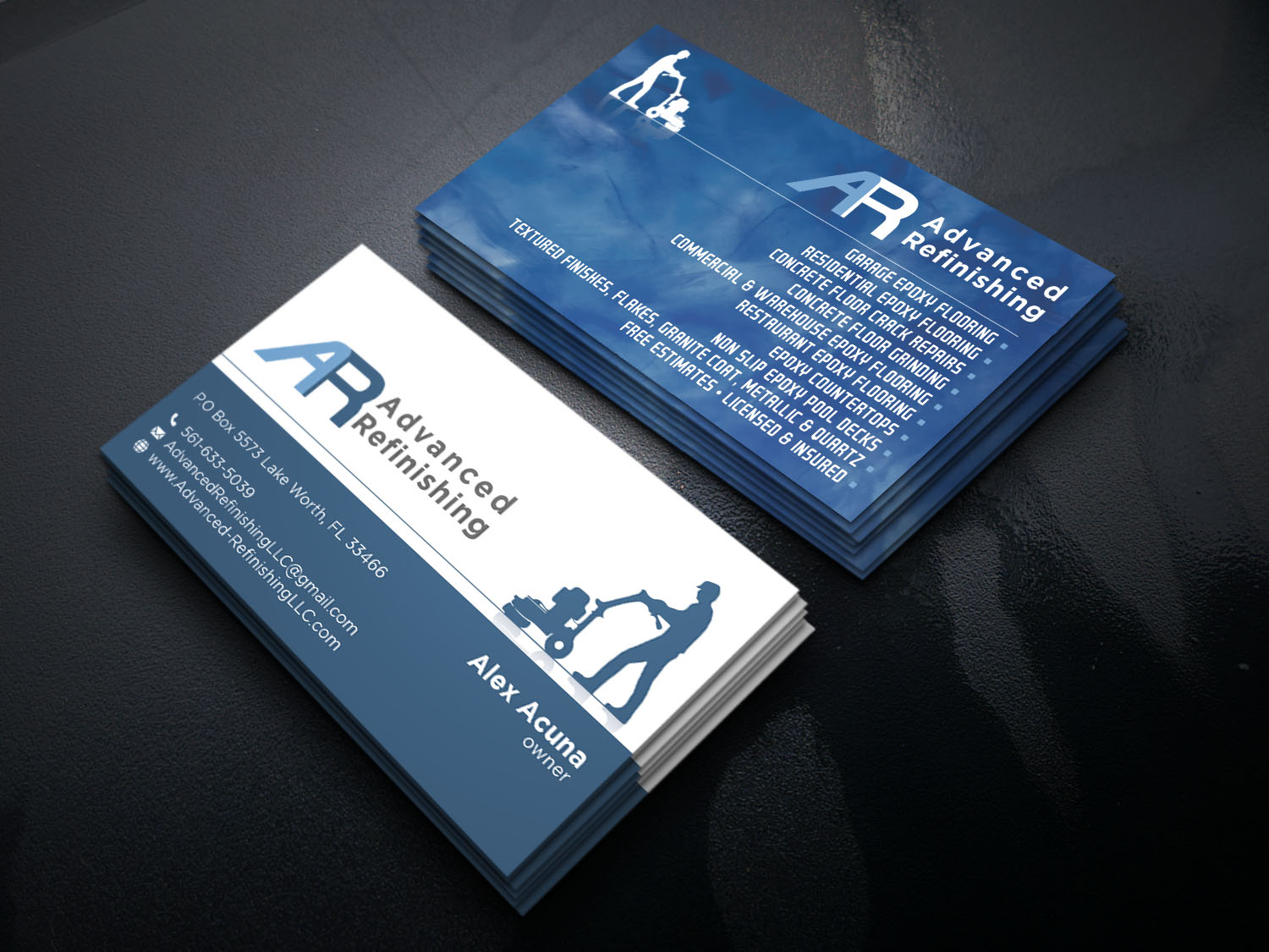 Business Card Design by Verified artistry (Design garden) for Advanced Refinishing LLC | Design #22791912