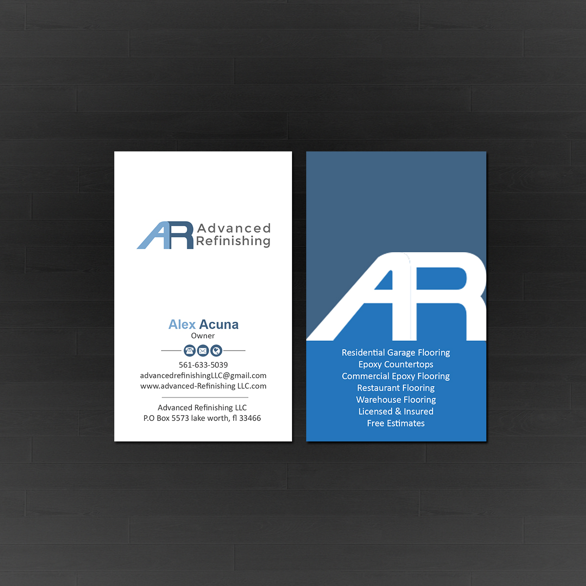 Visitenkarten-Design von Creations Box 2015 für Advanced Refinishing LLC | Design #22793860