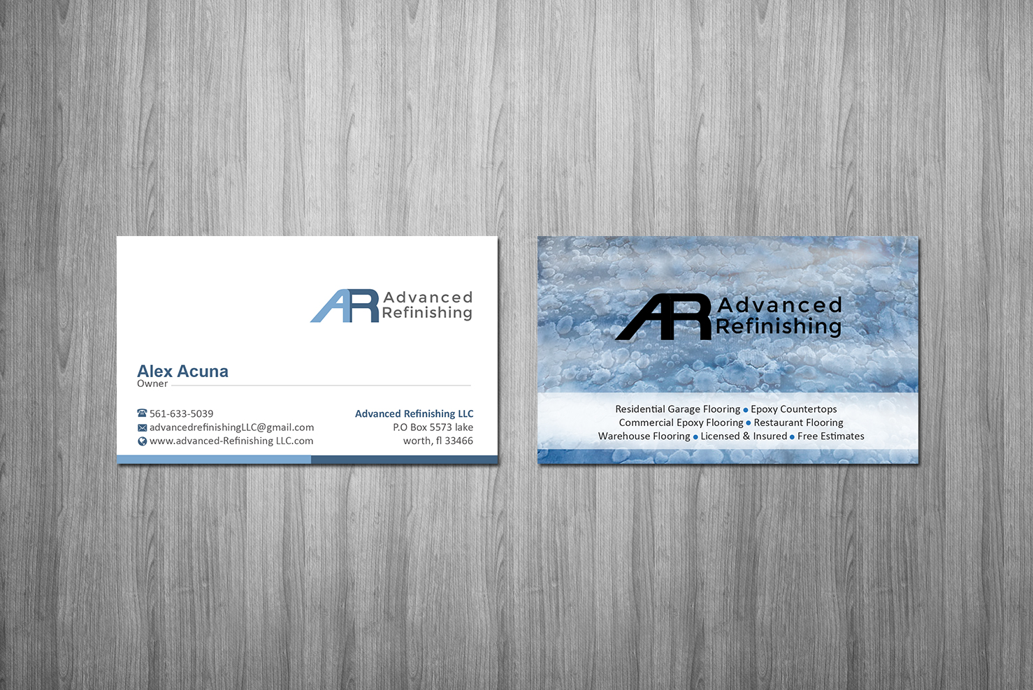 Visitenkarten-Design von Creations Box 2015 für Advanced Refinishing LLC | Design #22793861