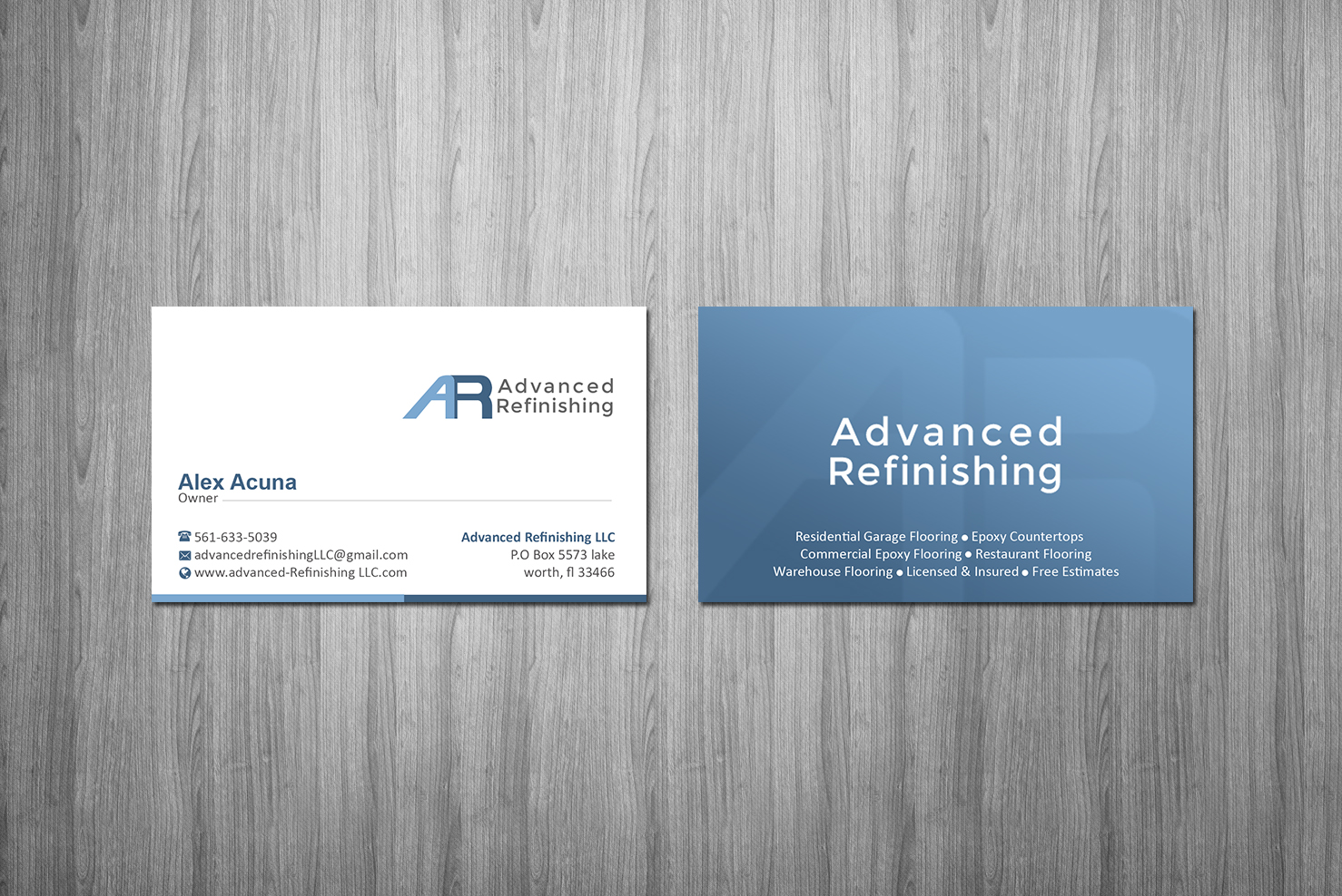 Visitenkarten-Design von Creations Box 2015 für Advanced Refinishing LLC | Design #22793862