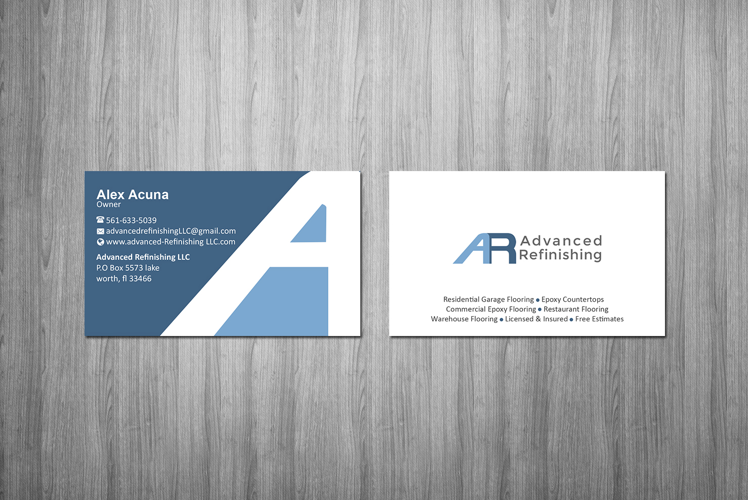 Visitenkarten-Design von Creations Box 2015 für Advanced Refinishing LLC | Design #22793863