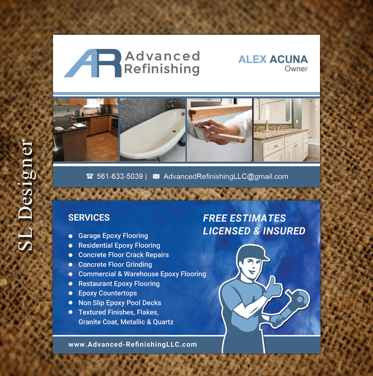 Business Card Design by SL Designer for Advanced Refinishing LLC | Design #22792865